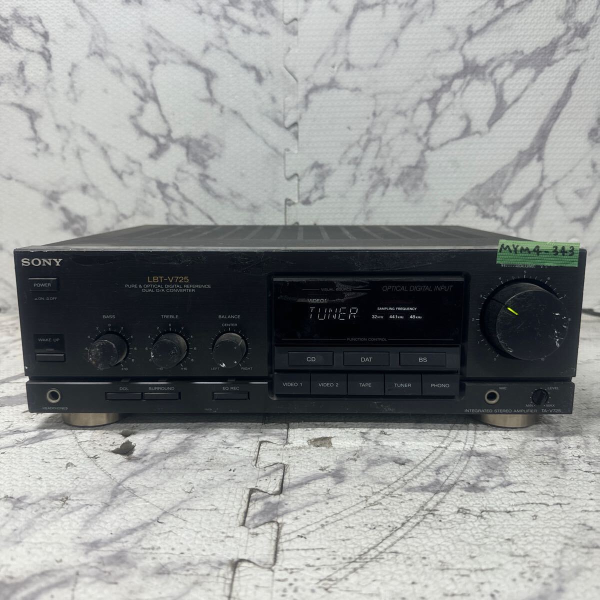 MYM4-343 激安 SONY INTEGRATED STEREO AMPLIFIER TA-V725 ステレオアンプ 通電OK 中古現状品 ※3回再出品で処分の画像1