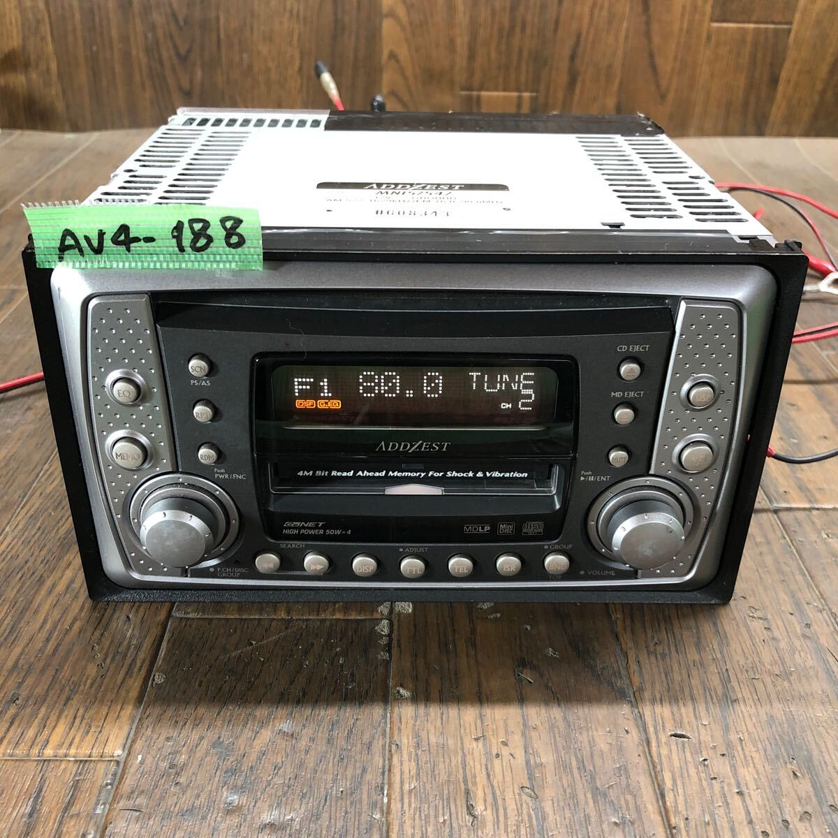 AV4-188 super-discount car stereo ADDZEST MN157547 0008343 CD MD FM/AM player receiver simple operation verification ending used present condition goods 