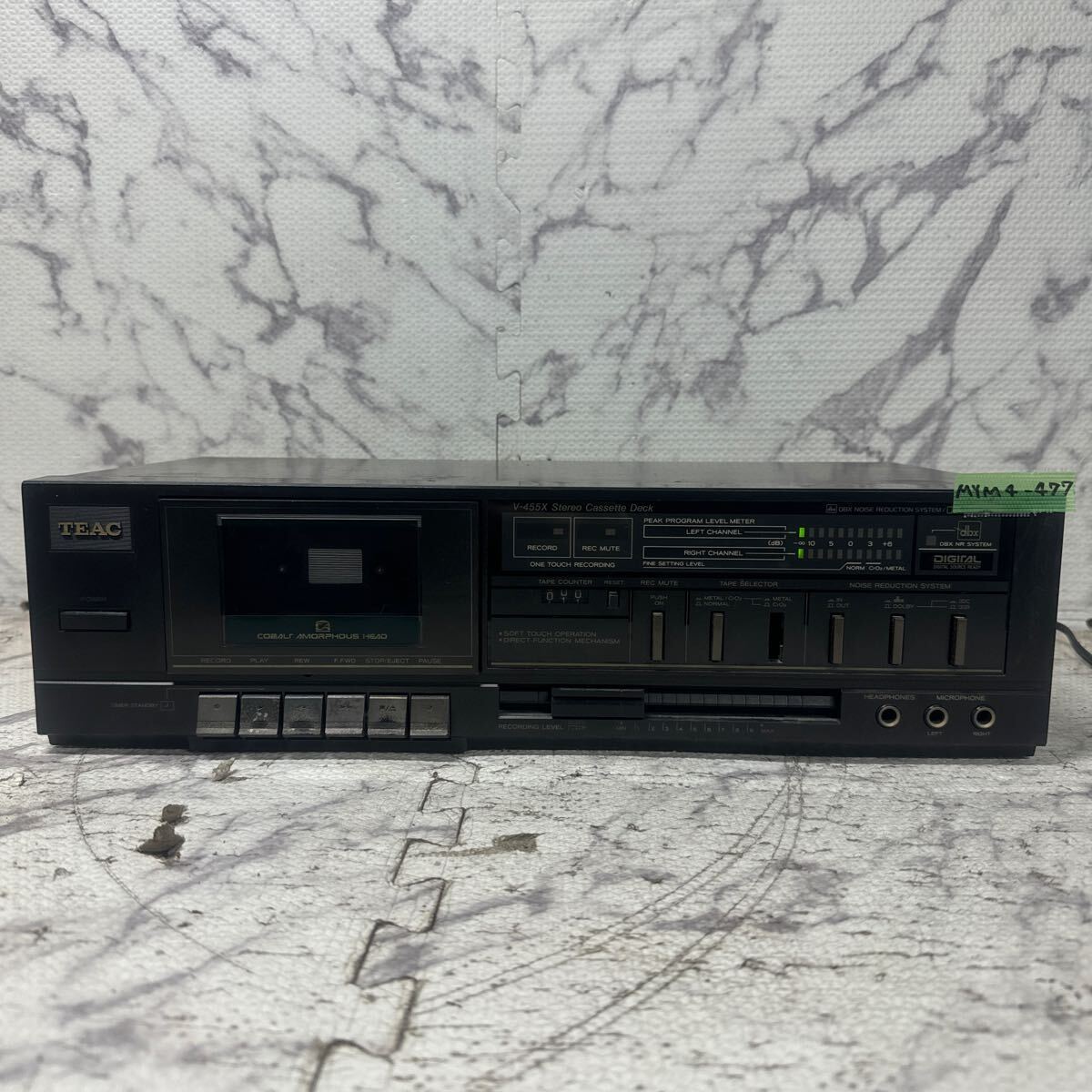 MYM4-477 激安 TEAC STEREO CASSETTE DECK V-455X カセットデッキ 通電OK 中古現状品 ※3回再出品で処分の画像1