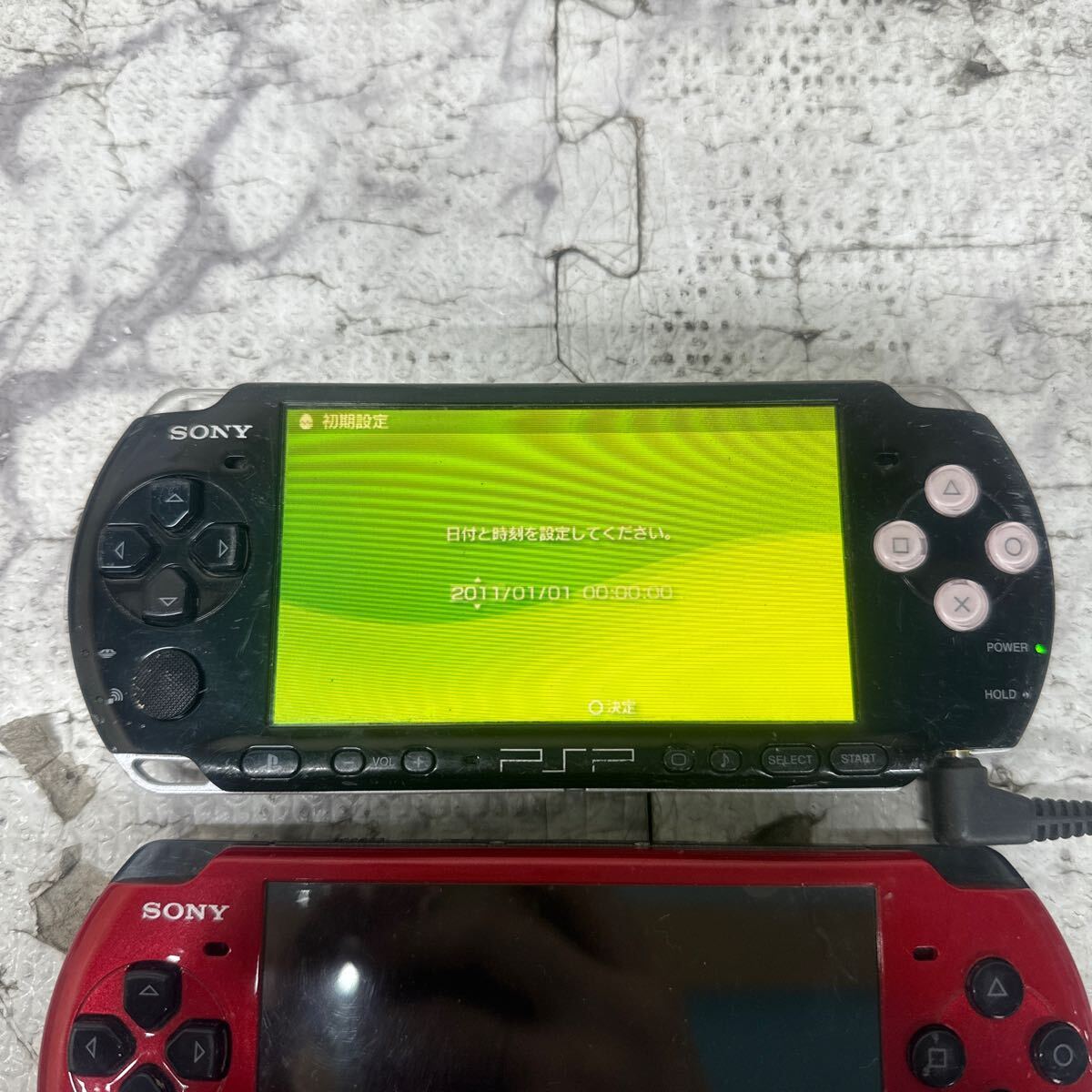 MYG-1554 激安 ゲー厶機 PSP 本体 SONY PSP-3000 通電、起動OK 3点 まとめ売り ジャンク 同梱不可の画像4