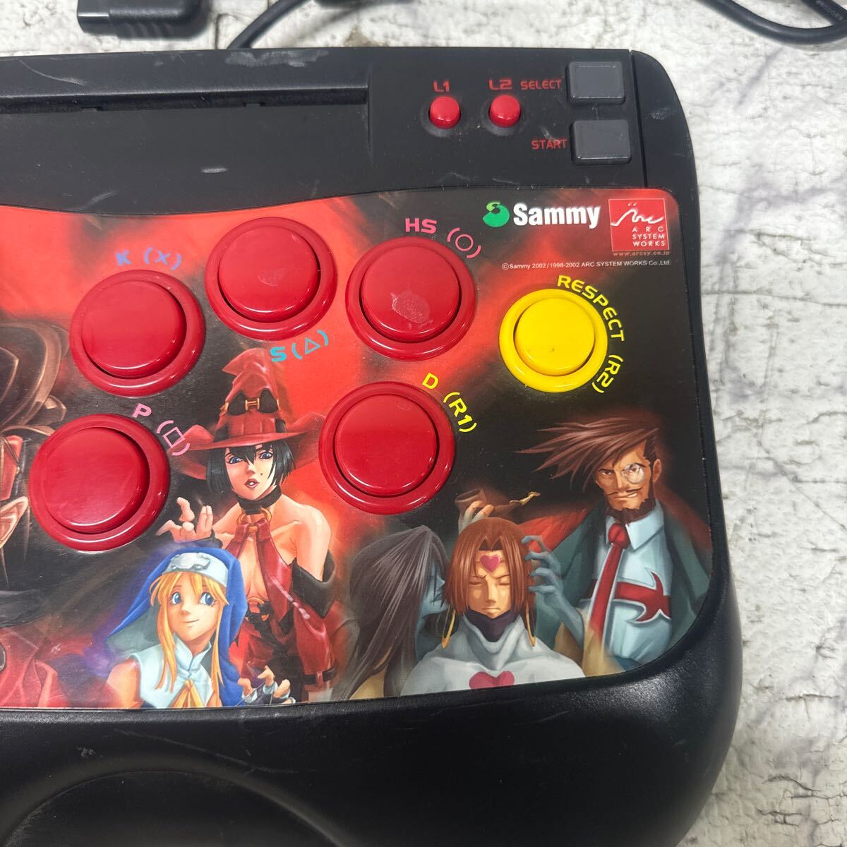 MYG-1661 激安 ゲー厶 コントローラー PlayStation2 ファイタースティック FighterStick～GUILTY GEAR XX Custom～ 動作未確認 ジャンクの画像3