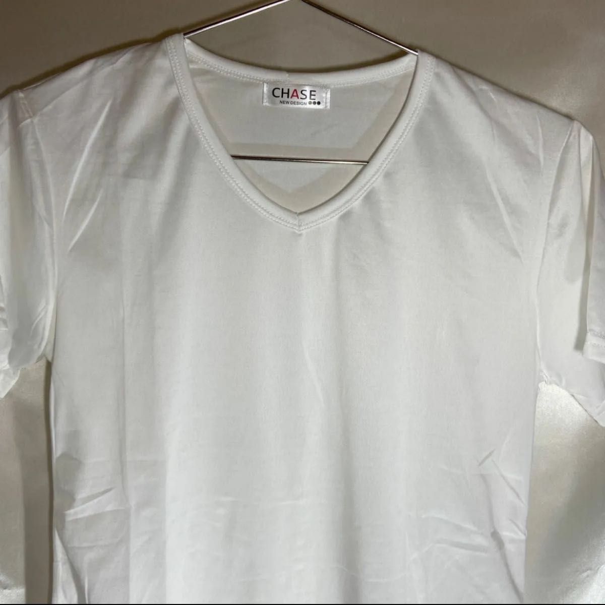 シンプル カットソー レディース 新品Vネック シャツ 白 半袖 きれいめ Tシャツ インナーホワイト 
