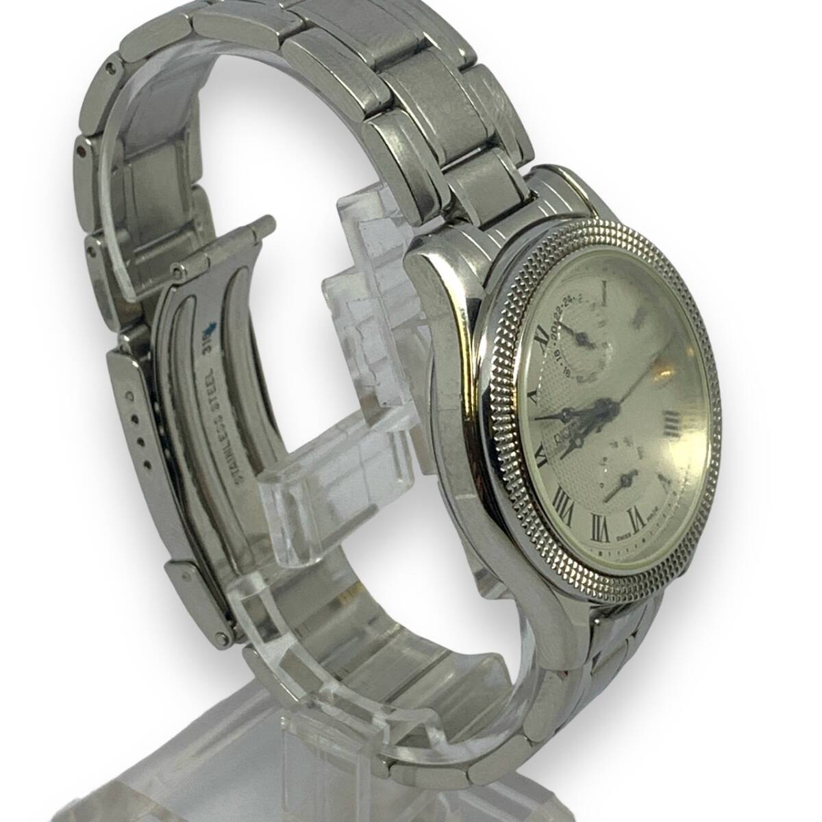 ■稼働品　RICHELIEU リシュリュー 81003 パワーリザーブ　バックスケルトン　自動巻き/AT　純正SS　シルバー　メンズ　腕時計_画像5