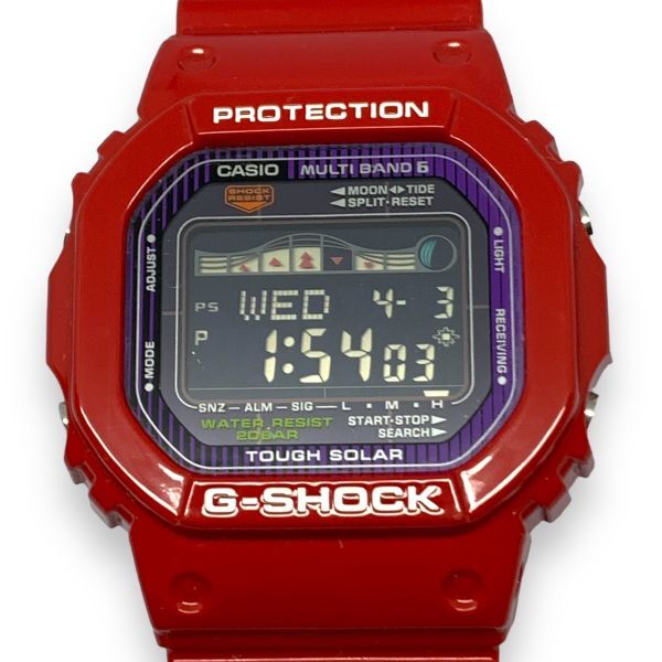 ■稼働品・極美品・希少カラー カシオ CASIO G-SHOCK GWX-5600C-4JF G-LIDE 赤/レッド 電波ソーラー 反転液晶 ムーンデータの画像1