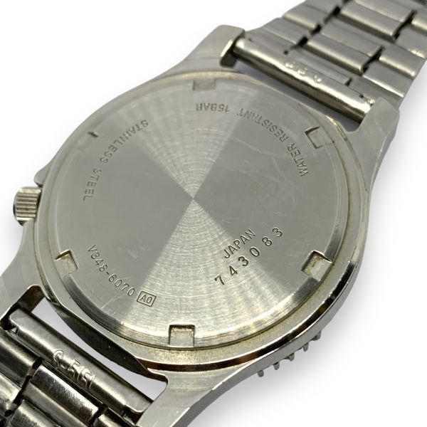 ■稼働品　メンズ腕時計 SEIKO セイコー ALBA アルバ V348-6070　ダイバーデザイン　デイデイト　新品電池交換済_画像7