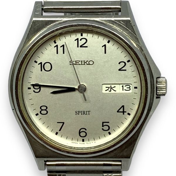 ■稼働品 SEIKO セイコー SPRIT スピリット 7N48-7000 シルバー文字盤 デイデイト ラウンド メンズ腕時計の画像1