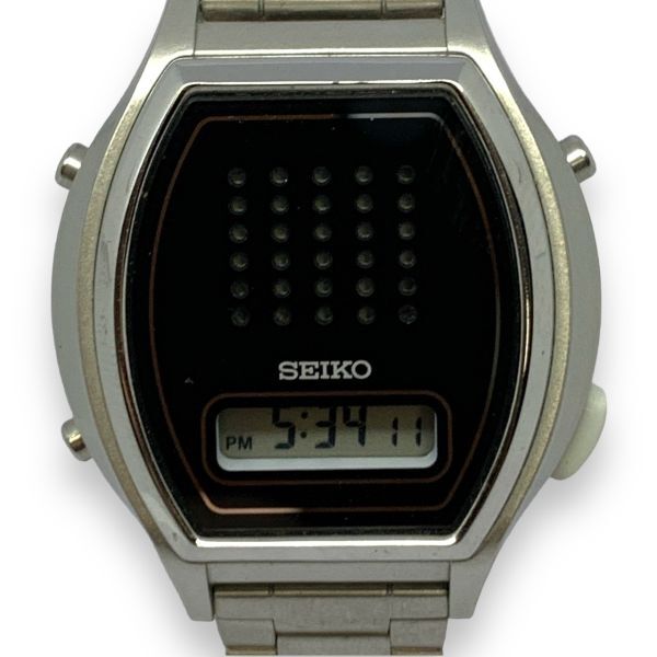 ■稼働品・極美品・希少 SEIKO セイコー 音声デジタルトーキングウォッチ A862-00A0 純正ＳＳベルト ブラック 新品電池交換済の画像1