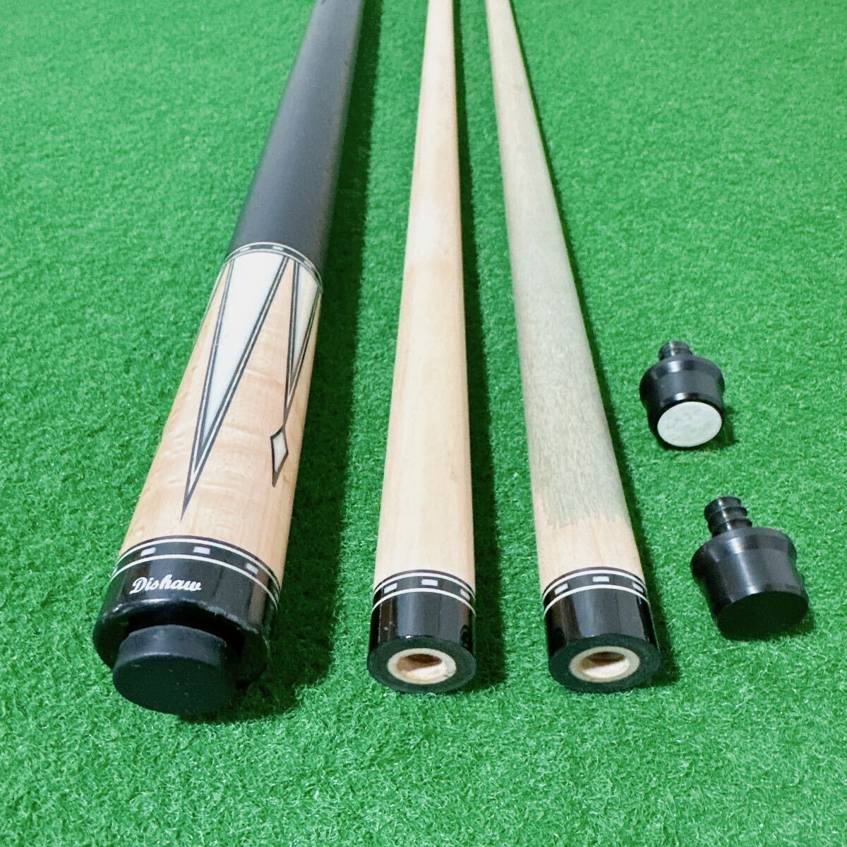 超希少 DAN DISHAW CustomCue ダンディショー カスタムキュー 象嵌 6剣 ビリヤード キュー インレイ billiards プレイキュー 手工芸_画像2