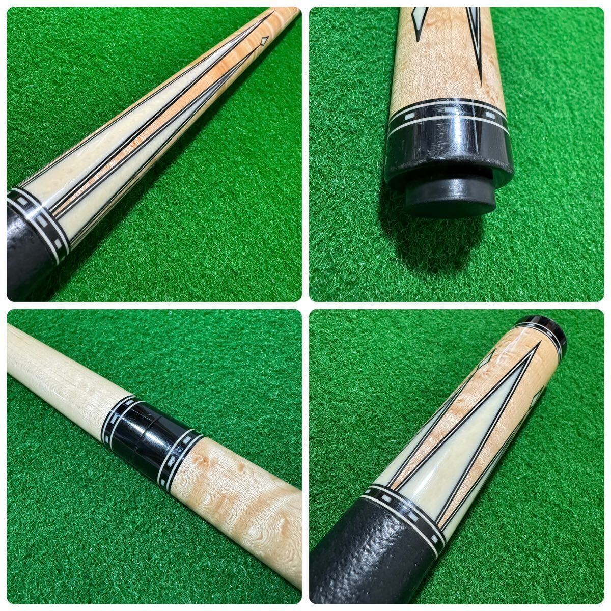 超希少 DAN DISHAW CustomCue ダンディショー カスタムキュー 象嵌 6剣 ビリヤード キュー インレイ billiards プレイキュー 手工芸_画像9