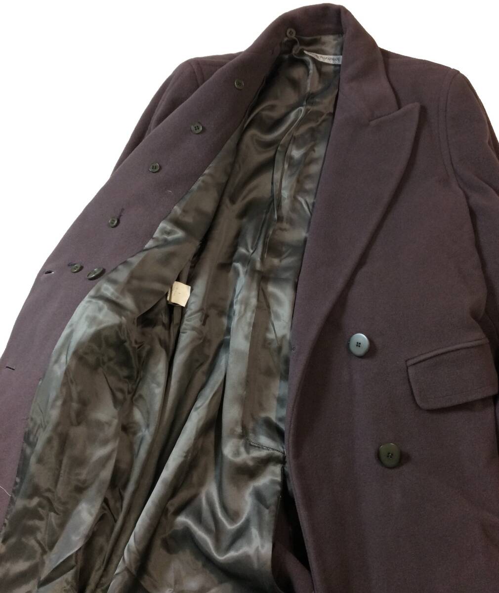 EMPORIO ARMANI Emporio Armani ITALY производства шерсть длинное пальто Пальто Честерфилд двойной оттенок коричневого женский 38 (ma)