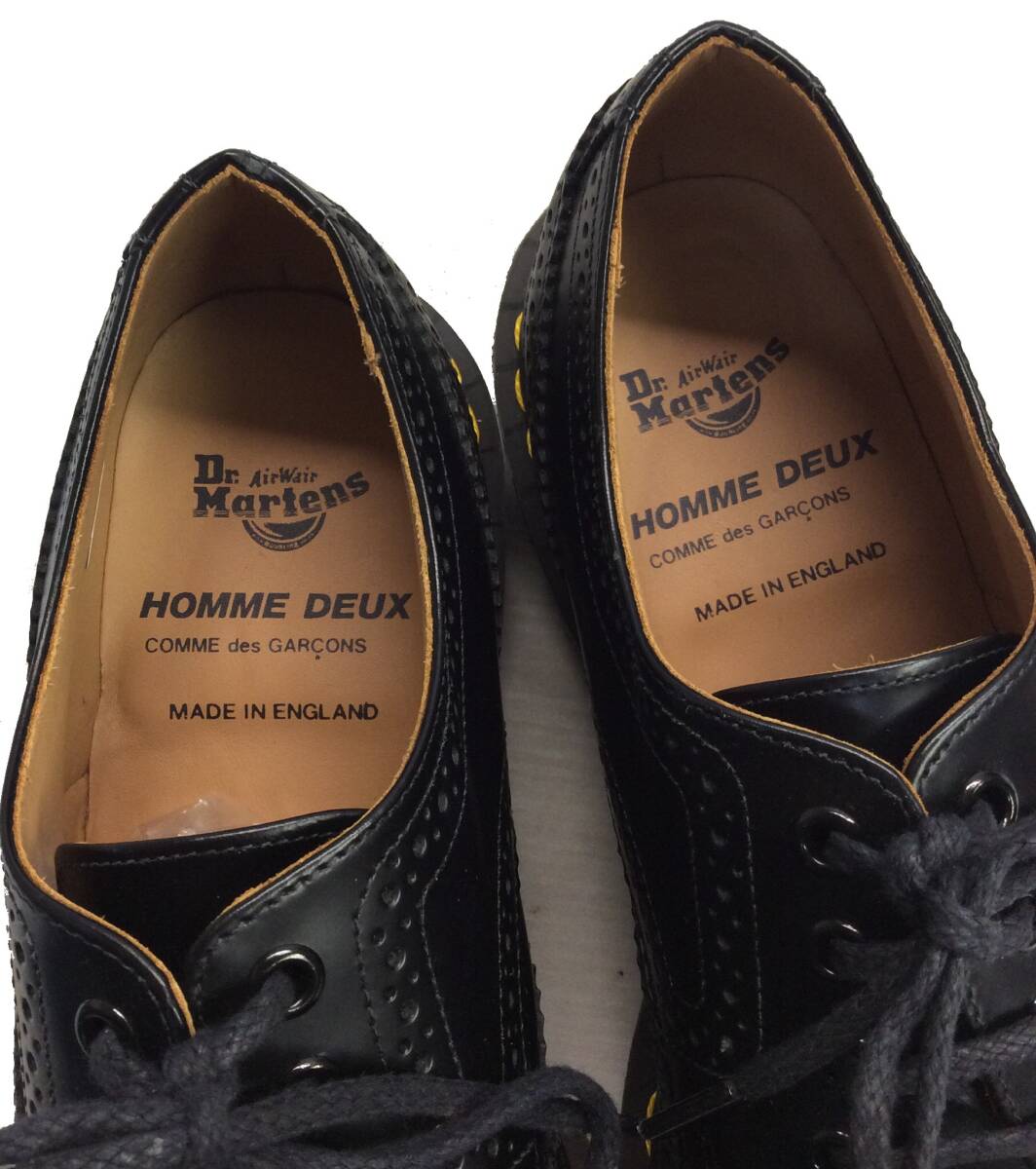 未使用 Dr.Martens ドクターマーチン COMME des GARCONS HOMME DEUX コムデギャルソンオムドゥ 英国製 ブーツ ウイングチップ 4ホール UK8_画像4