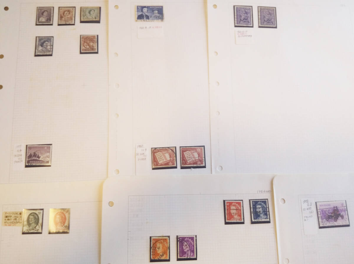 オーストラリア、ニュージーランド使用済み切手１９５９年～１９７２年発行１８枚 長期保管品_画像1
