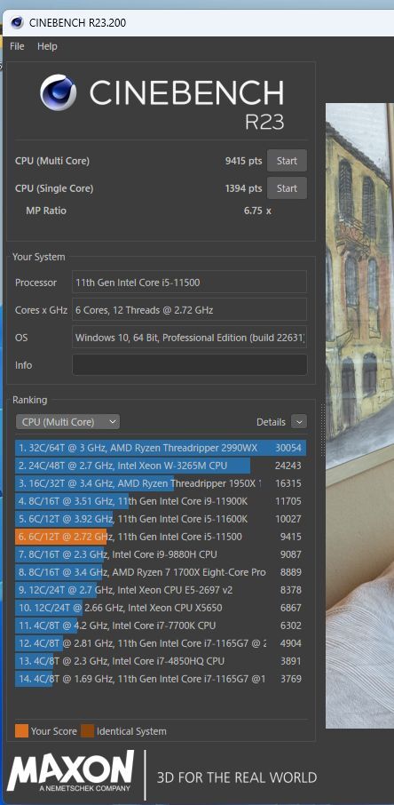 CPU Intel Core i5 11500 インテル BIOS,CPU-Z,CPU診断ツール、Cineベンチで確認済み です。の画像6