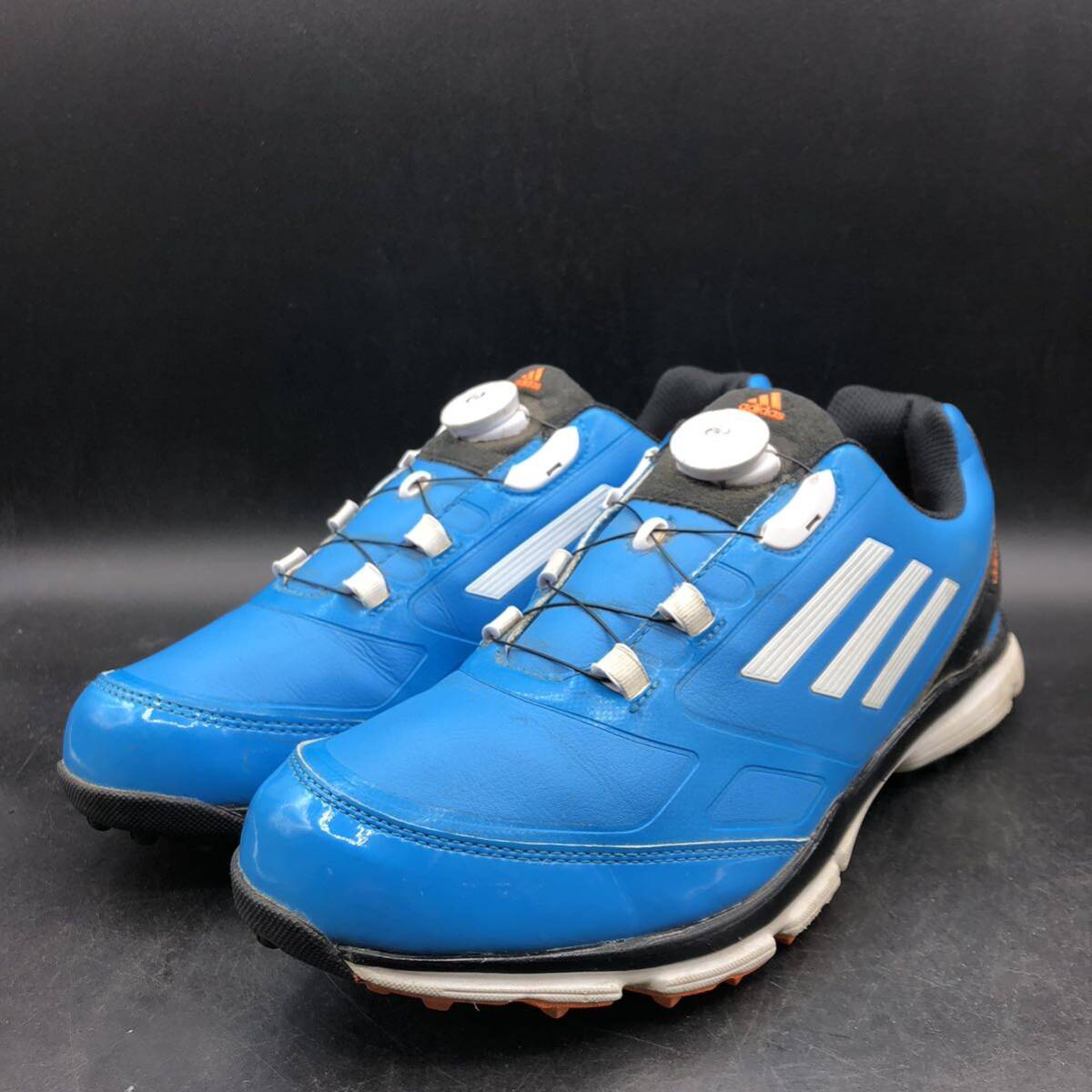 M2619 adidas GOLF アディダス ゴルフ スパイクレス シューズ BOA ボアシステム メンズ US9/27.0cm ブルー ホワイト Q46677の画像1