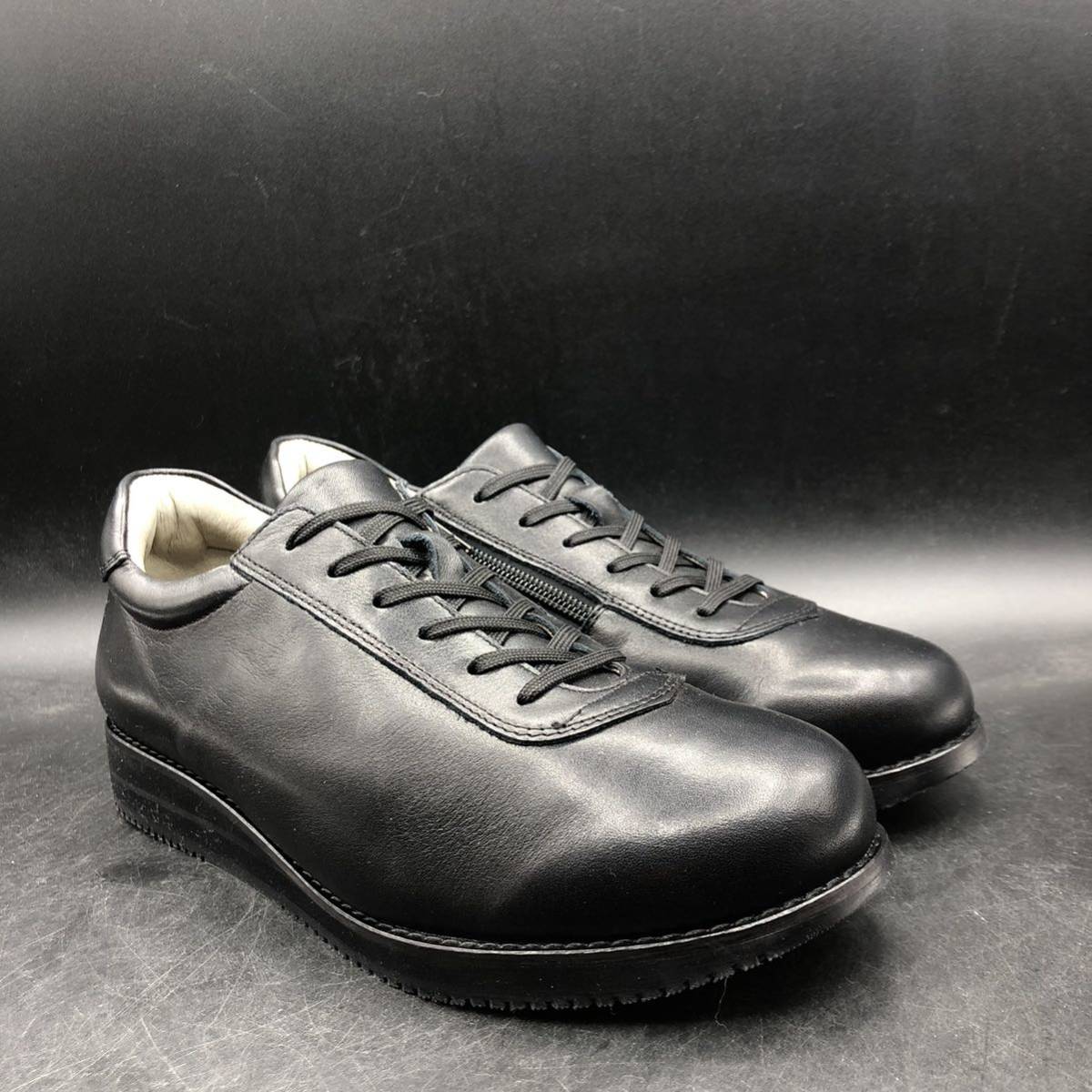M2050 unused ASAHI Asahi medical walk sneakers shoes side fastener lady's 24.0cm EEE black black 