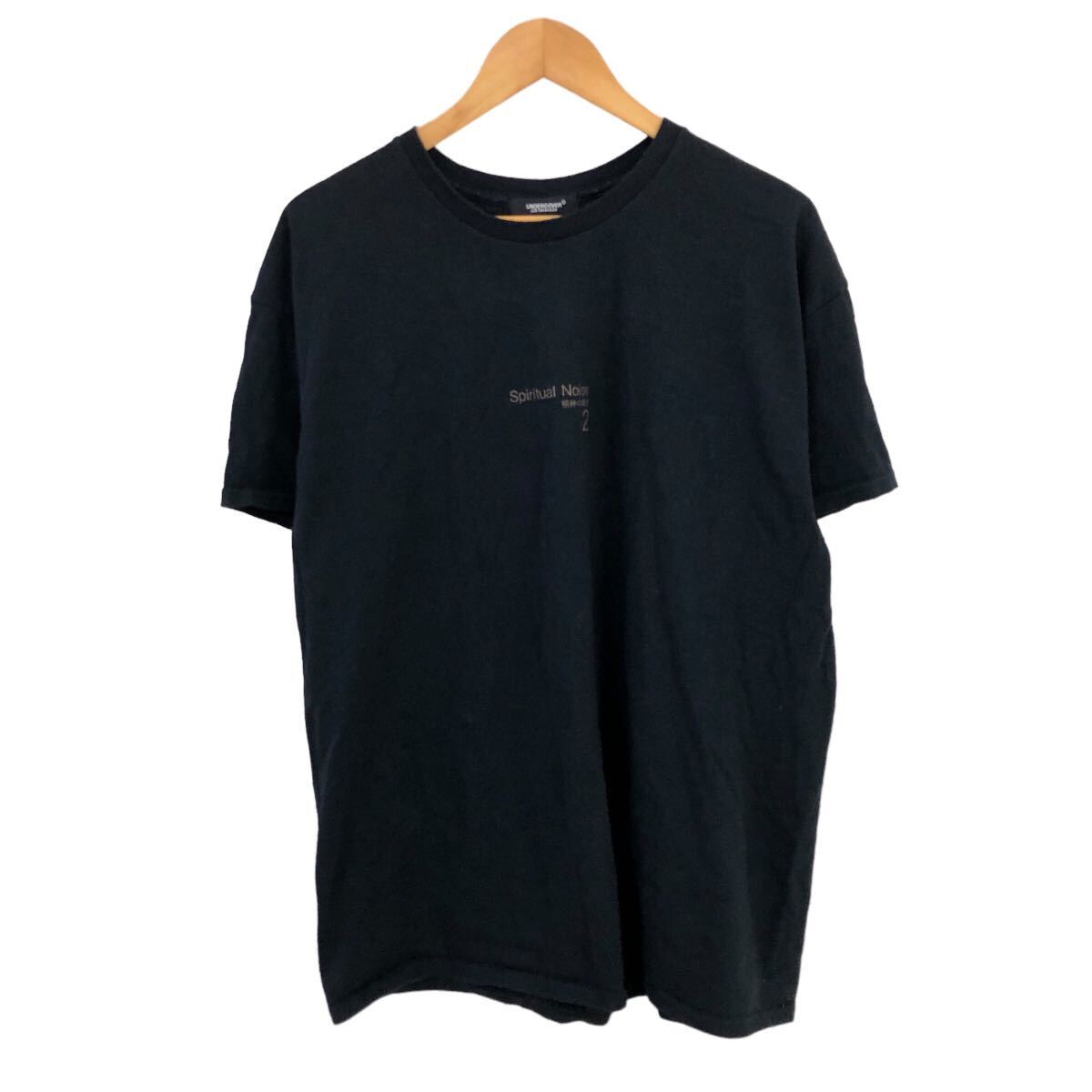 H715⑧ 大きいサイズ UNDERCOVER アンダーカバー JUN TAKAHASHI 22SS 精神の雑音 半袖 Tシャツ Tee 黒 綿 バックプリント メンズ XL_画像1