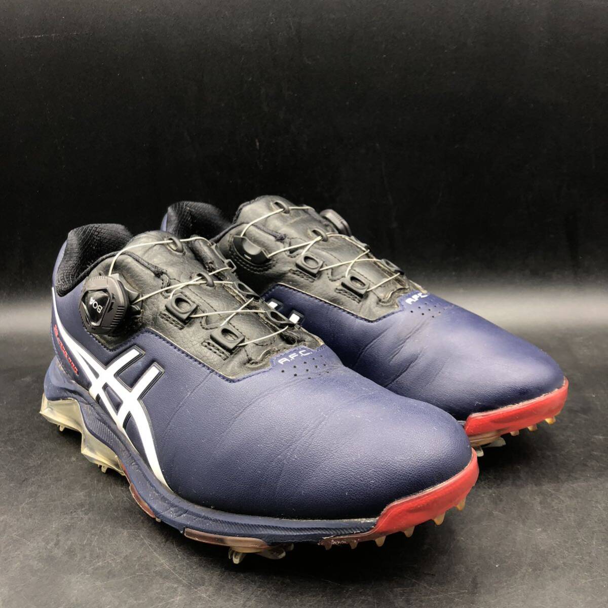 M2717 asics アシックス GEL-ACE PRO4 ゲル エース BOA ボア ゴルフシューズ スパイクシューズ メンズ US8.5/26.5cm ネイビー 1113A002_画像2