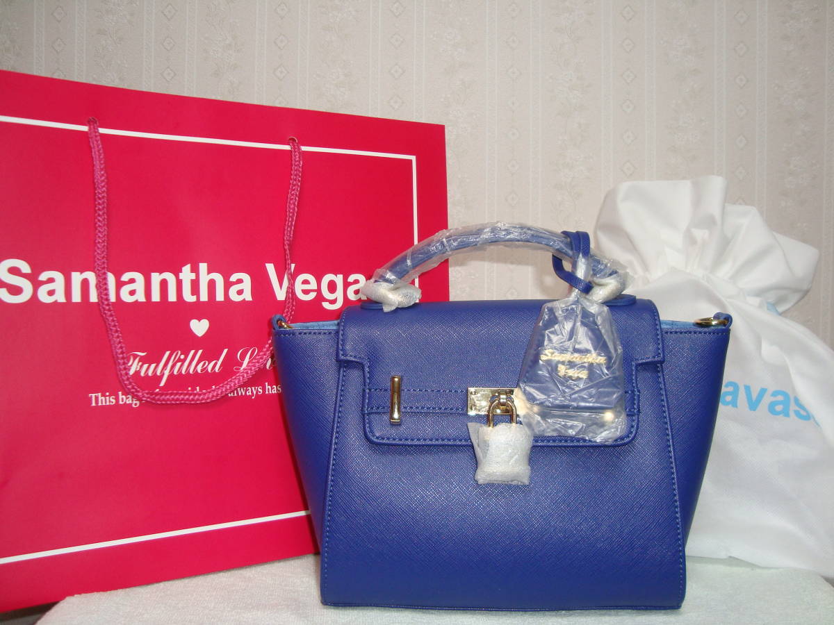  new goods *Samantha Vega*sa man sa Vega * lock attaching shoulder bag *2WAY* navy * small 