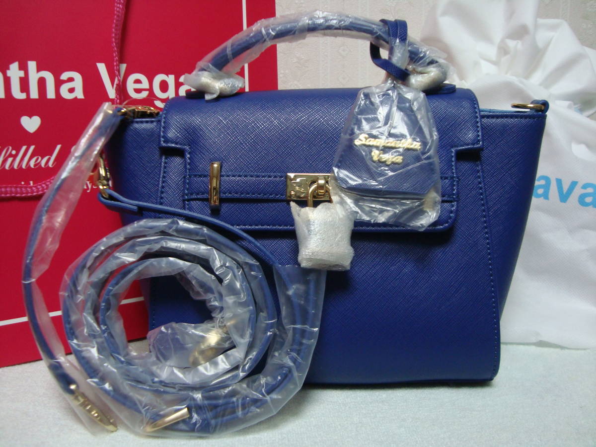  new goods *Samantha Vega*sa man sa Vega * lock attaching shoulder bag *2WAY* navy * small 