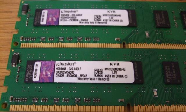 KINGSTON PC3-10600 DDR3-1333 4GB 2枚 合計 8GB 即決! 46_010の画像3