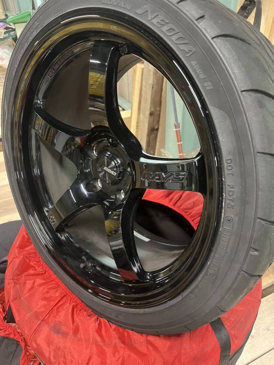 RAYS GRAMLIGHTS 57CR 18インチ 9.5J +38 YOKOHAMA ADVAN NEOVA AD08D255/35R18 WRX GRヤリス 美品 ドリフトなどにも_画像3