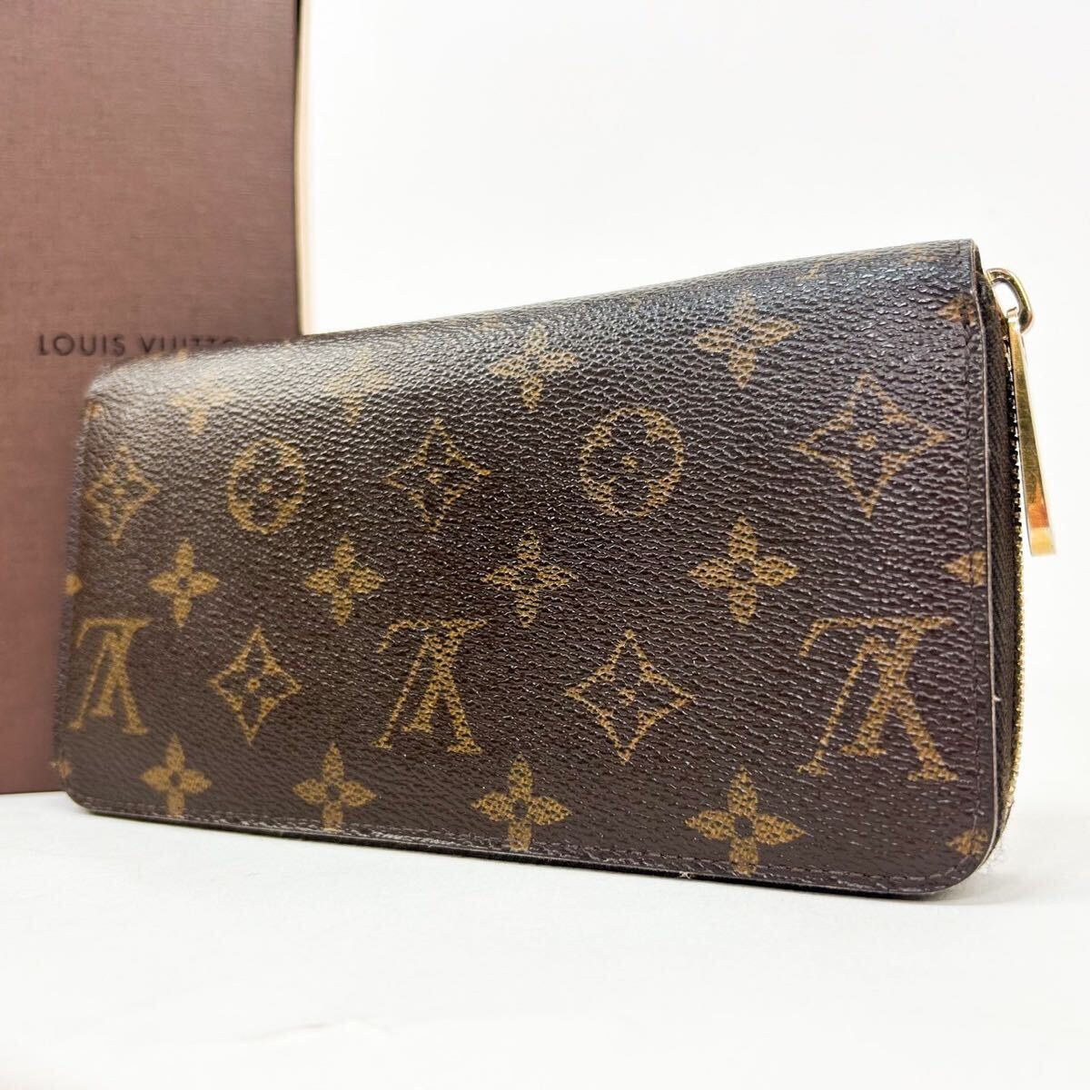 1円〜極美品/箱◆ルイヴィトン LOUIS VUITTON モノグラム ジッピーウォレット ラウンドファフナー 長財布 男女兼用 PVC M60017 ウォレット