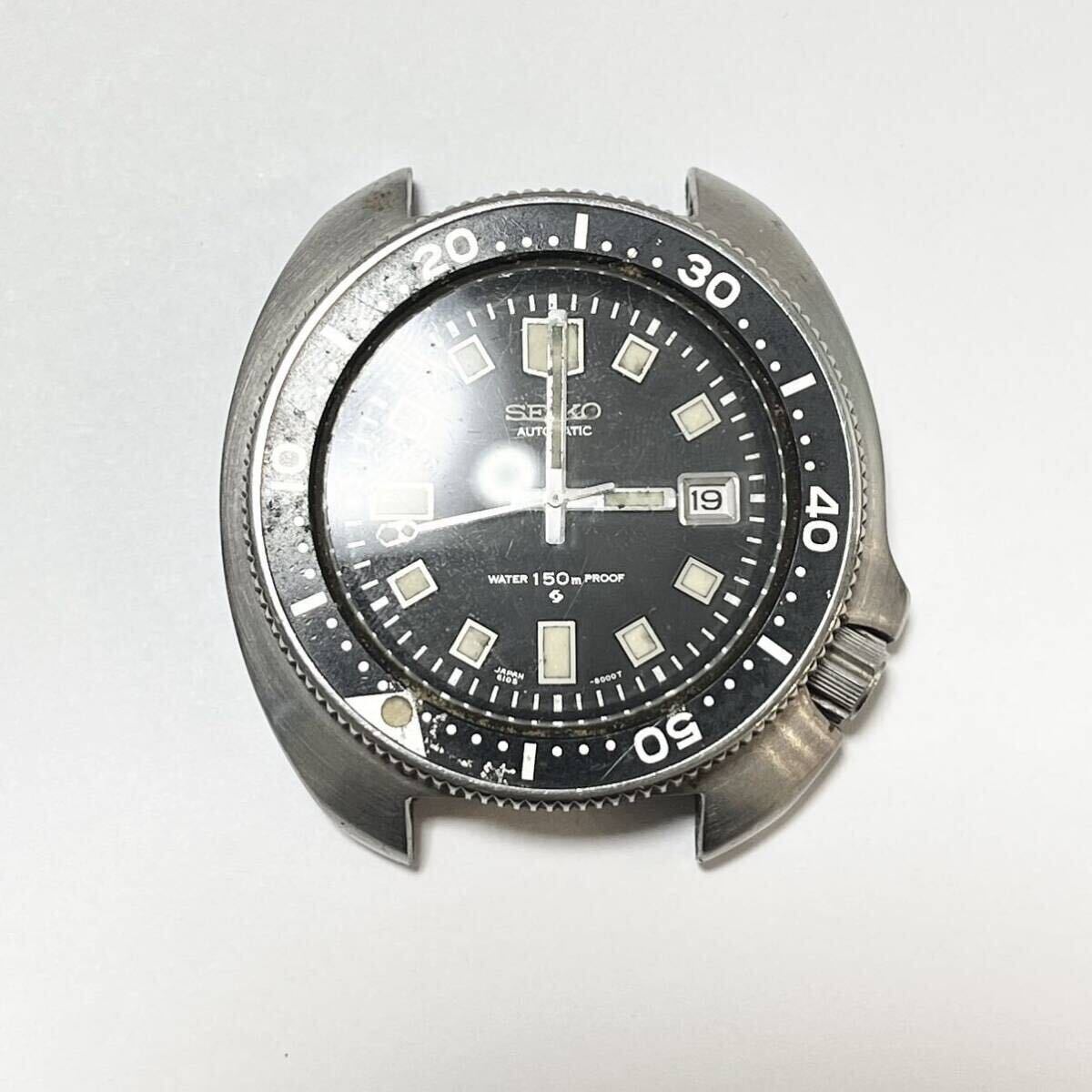 509 稼動品 SEIKO セイコー 6105-8110 オートマチック 腕時計 フェイスのみ 黒文字盤 の画像1