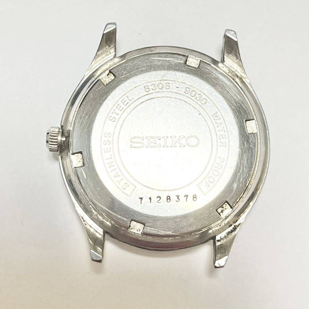 549 稼動品／SEIKO セイコー BUSINESS-A／8306-9030 シルバー文字盤 腕時計 フェイスのみ_画像4