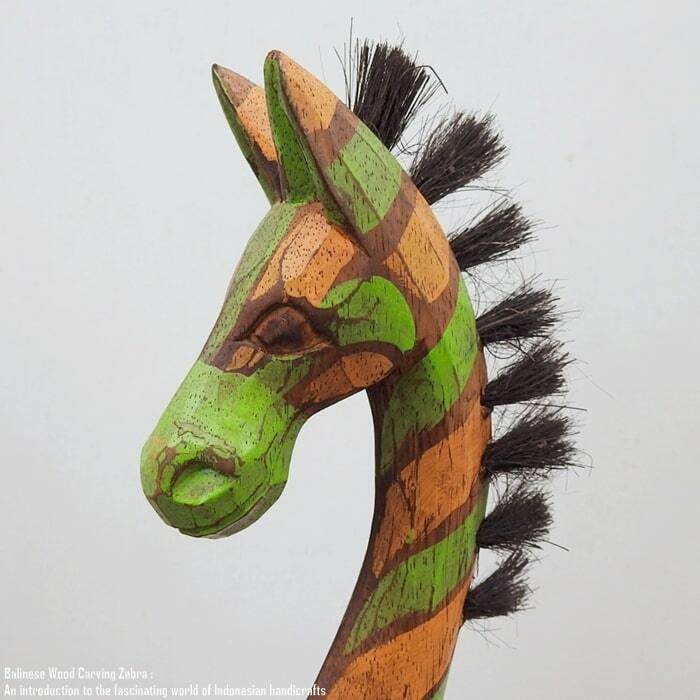 シマウマのオブジェ YG 60cm イエロー グリーン 黄 緑 しまうま 木彫りの動物 動物インテリア アジアン雑貨 動物置物_画像7