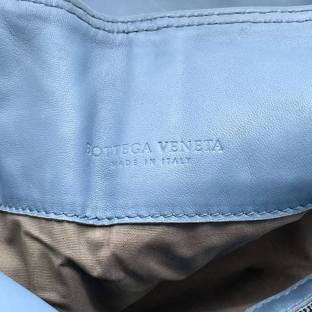 2708F 入手困難 ボッテガヴェネタ トートバッグ ハンドバッグ 手提げ 手持ち メンズ bottega veneta イントレチャート レザー本革 ブルー系の画像10