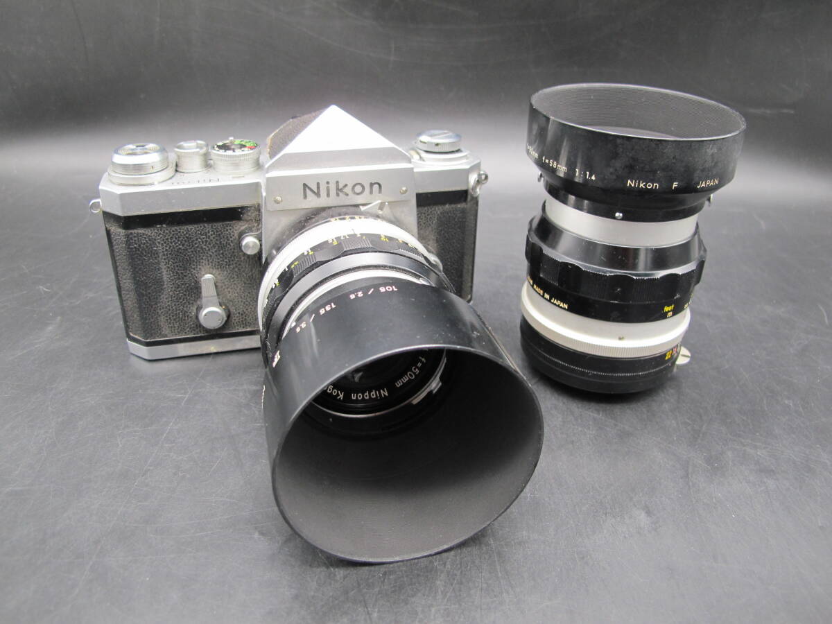 Nikon ニコン F フィルムカメラ/NIKKOR-S f = 50㎜ 1:1.4 No.673314/NIKKOR-P f = 105㎜ 1:2.5 No.161268の画像2