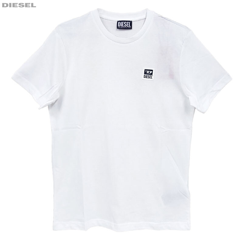 DIESEL ディーゼル 新品 半袖 Tシャツ A00356 RAAXJ 100 XL ホワイト ワンポイント クルーネック 並行輸入品 クリックポストで送料無料_画像1