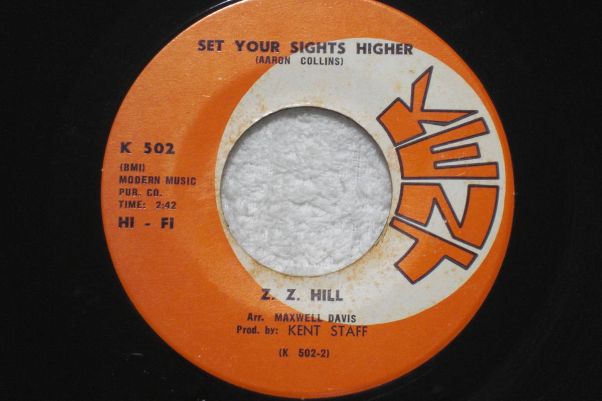 USシングル盤45’ Z.Z. Hill : Don't Make Promises (You Can't Keep) / Set Your Sights Higher　(Kent K 502) B　_画像2