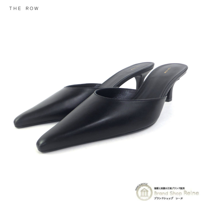 ... *  ... （The Row） ...  кожа  ... ... каблук   сандалии   обувь    обувь  F1428 ＃37.5  черный （ новый товар ）