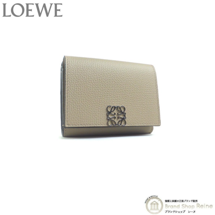ロエベ （LOEWE） アナグラム バーティカル ウォレット スモール コンパクト 三つ折り 財布 C821TR2X02 サンド（新品）_画像1