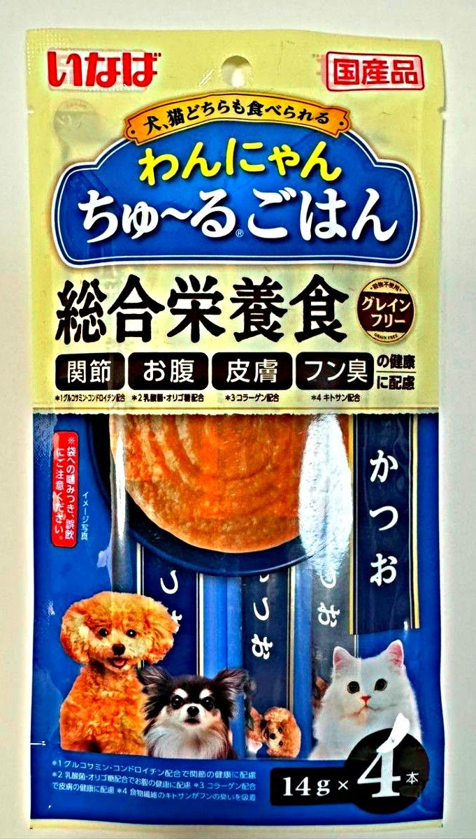 国産品 いなば わんにゃんちゅーるごはん ◇総合栄養食◇ かつお ［合計40本］