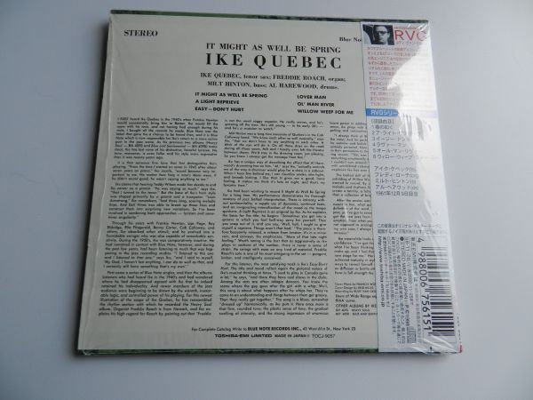 ◆24 Bit By RVG 紙ジャケ CD【 Japan/Blue Note】アイク・ケベック Ike Quebec / It Might As Well Be Spring★TOCJ-9057 /1998◆帯付_画像6