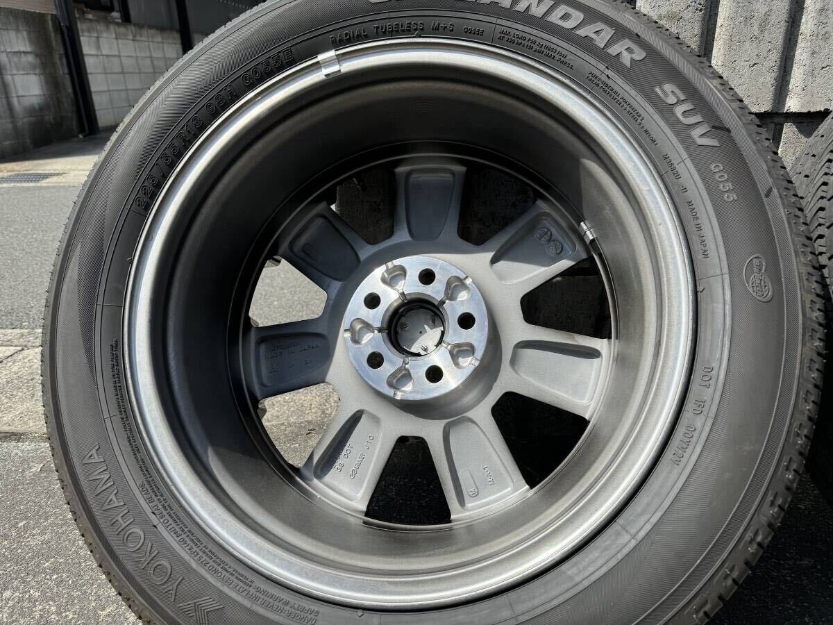 デリカD5シャモニー純正タイヤホイール 225/55R18 7J OFF38 ENKEI 使用期間14日 送料無料の画像7