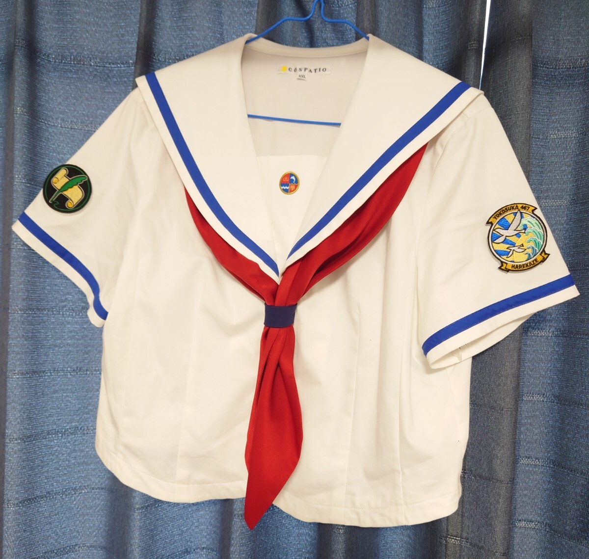 COSPATIO コスパティオ 横須賀女子海洋学校制服 ジャケットセット(XXL)、スカート(XL)、晴風 艦船章＆主計科ワッペン ハイスクールフリートの画像2