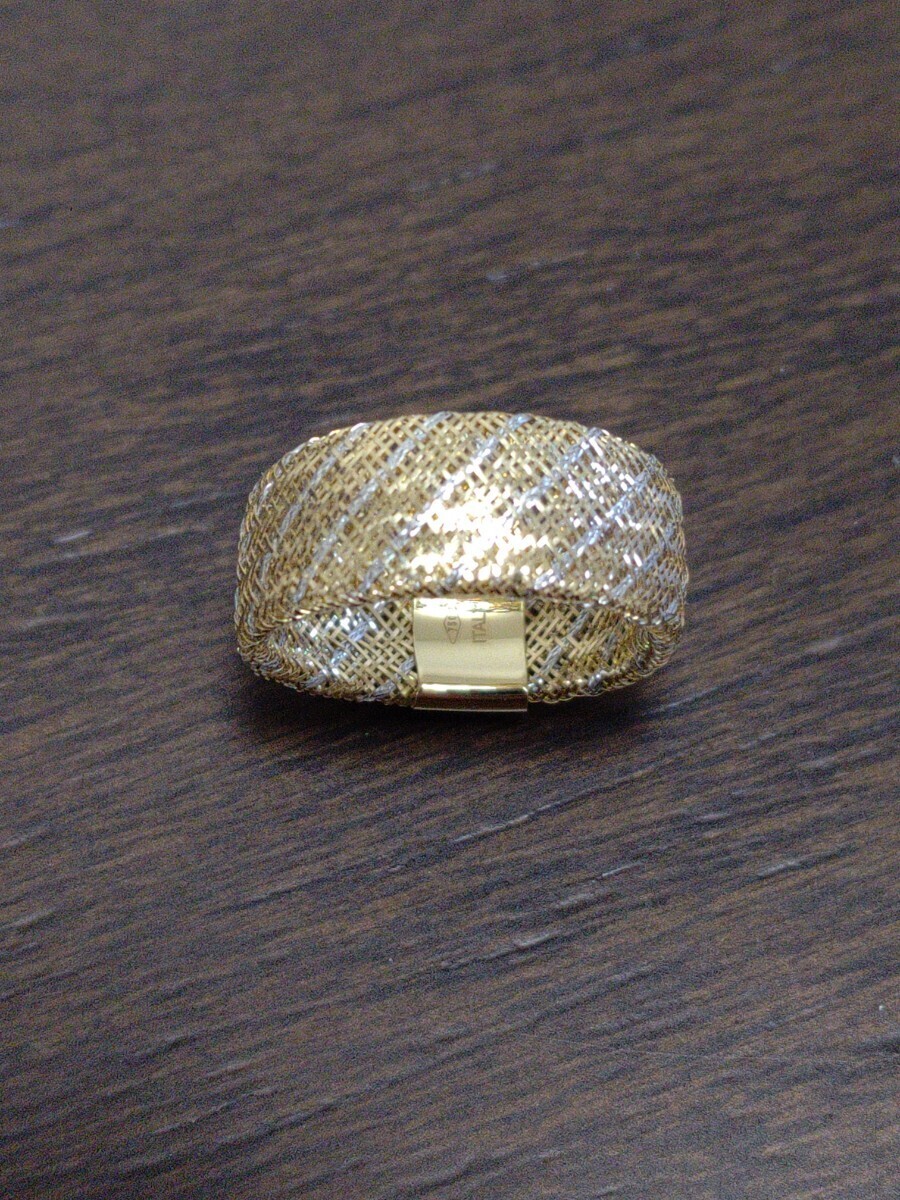 ITALY 750(K18) デザインリング 約1,2g 美品