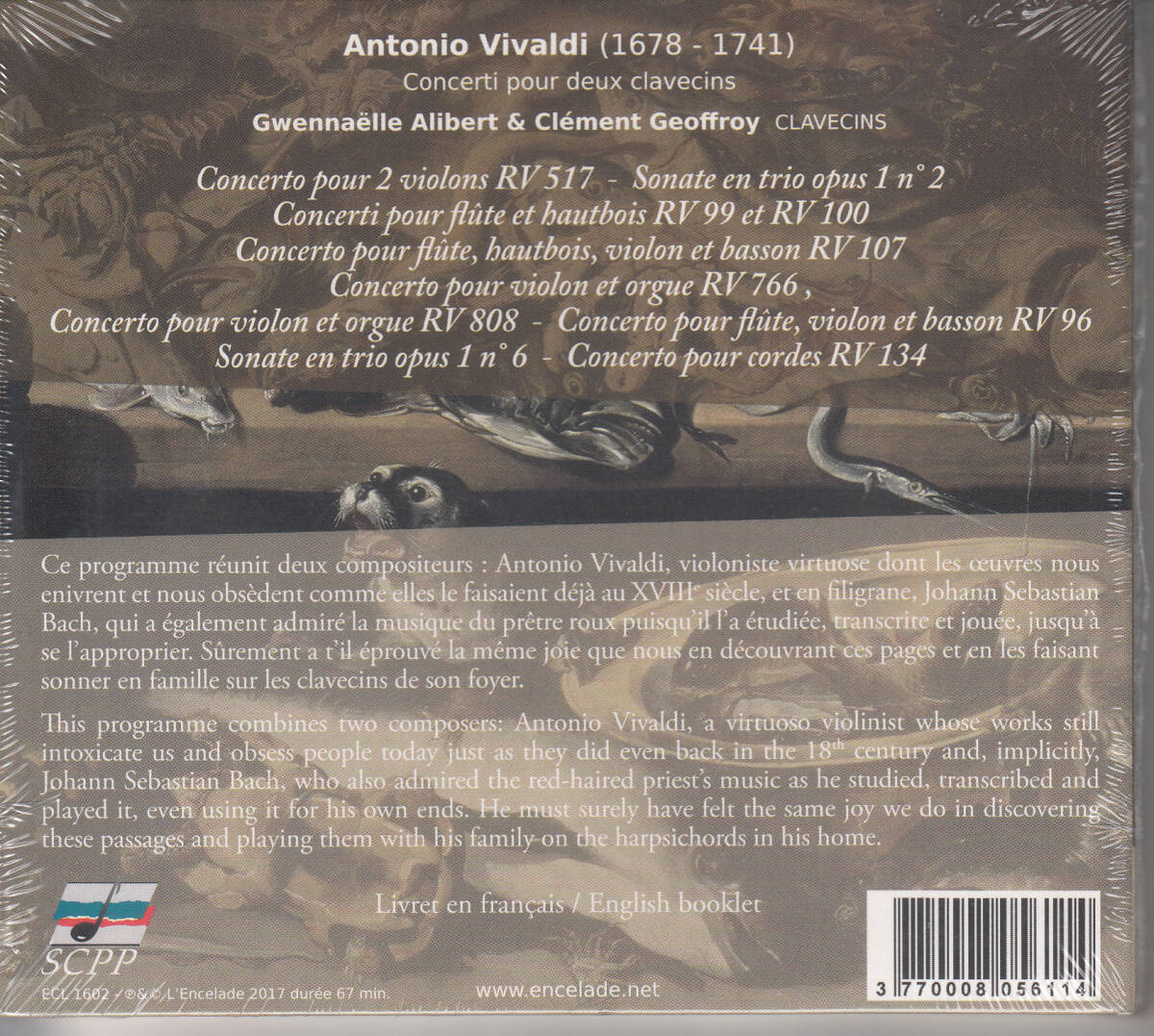◆新品・送料無料◆ヴィヴァルディ：2台のチェンバロのための協奏曲集～アリベール＆ジョフロワ Import p1329_画像2