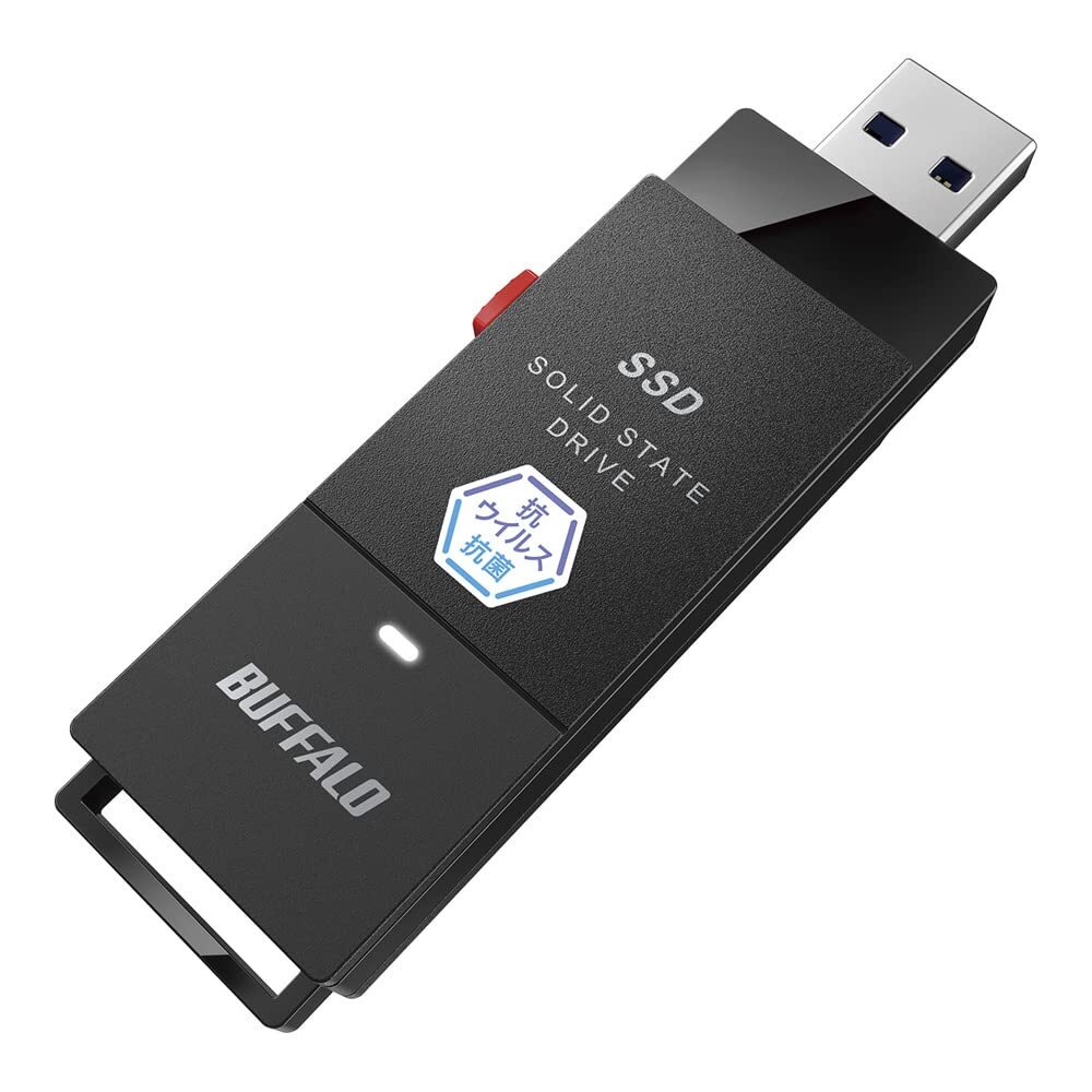 バッファロー BUFFALO 抗ウイルス抗菌ポータブルSSD USB3.2(Gen1) TypeA スティック SSDPUTVB1.0U3B/N_画像1