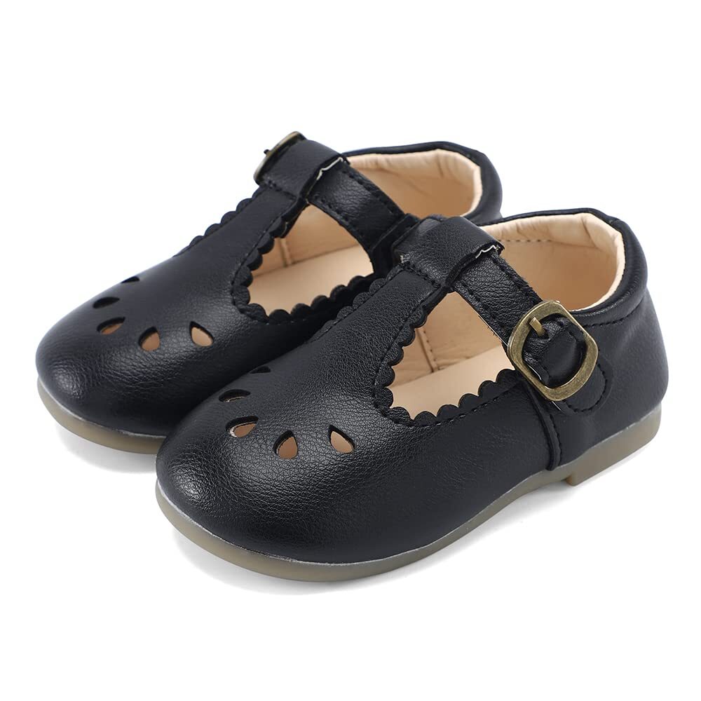 [ESTAMICO] girls formal shoes dress shoes girl light weight Western-style clothes shoes slip prevention go in . type go in . type wedding (NEW black,13.7