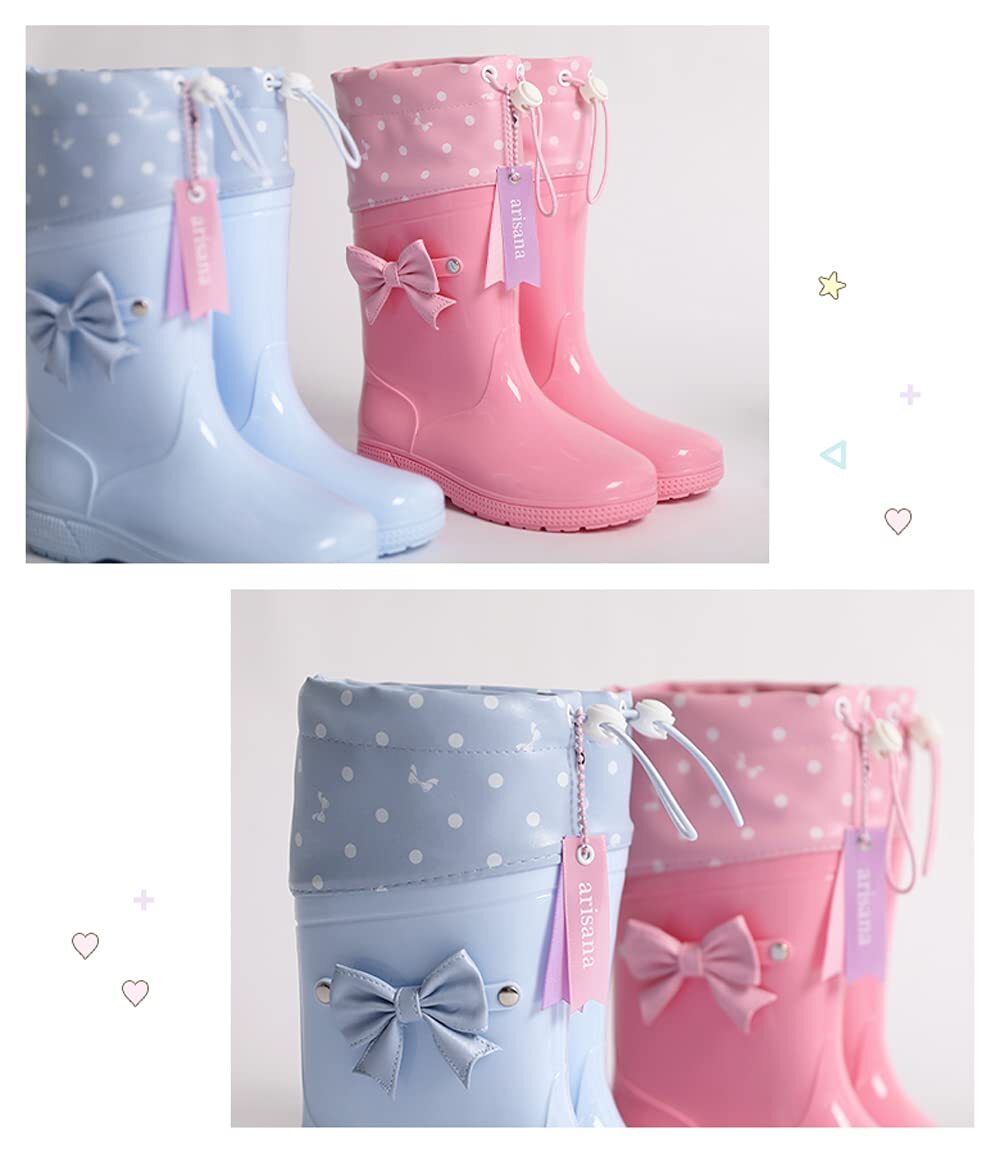 [a Lisa na] rain boots with a hood . Kids girl lavender 21cm