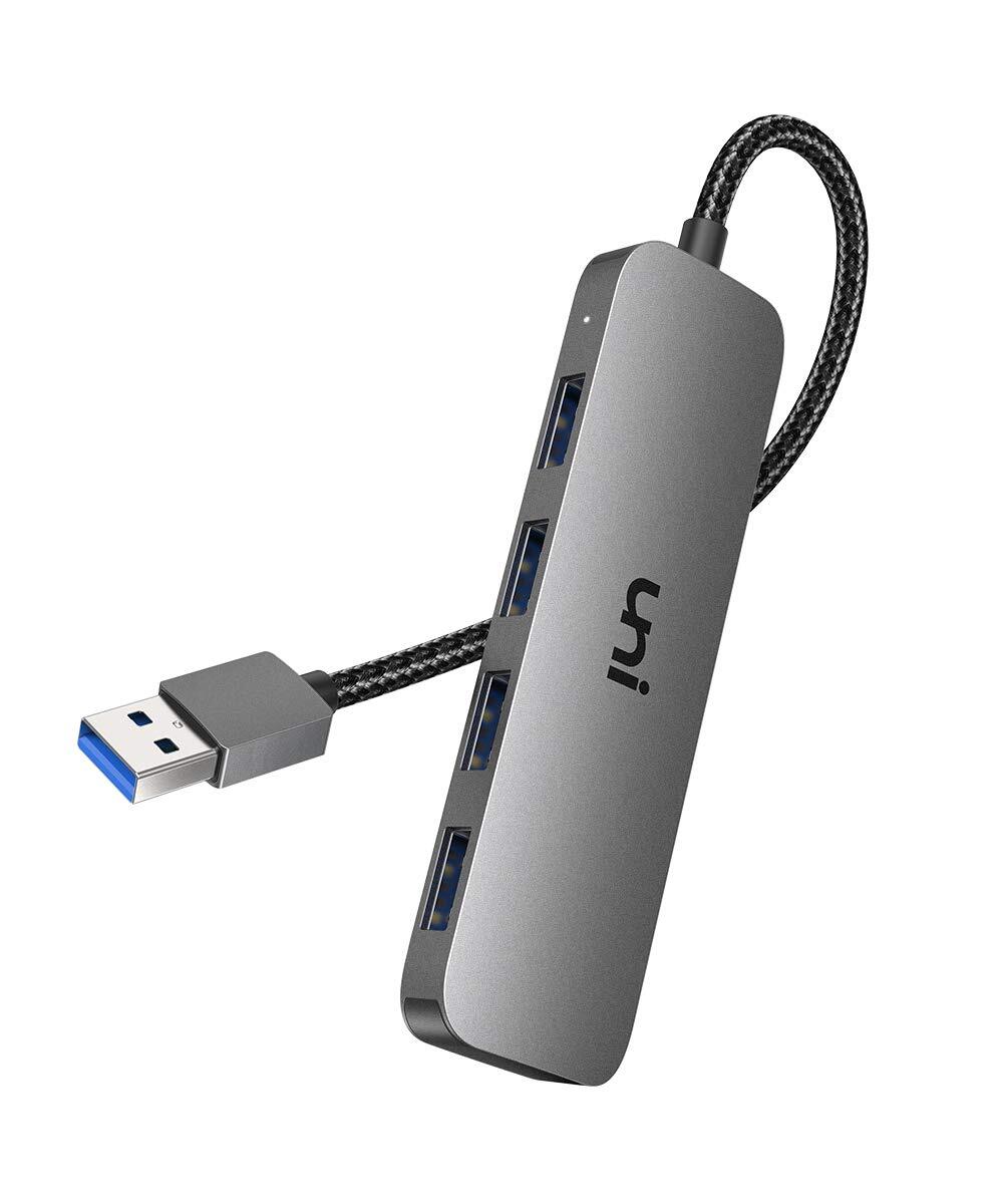 USB ハブ USB3.0 4ポート 拡張 【20cm 超小型・軽量設計】uniAccessories ハブ 5Gbps高速転送 キーボードとマウス_画像1