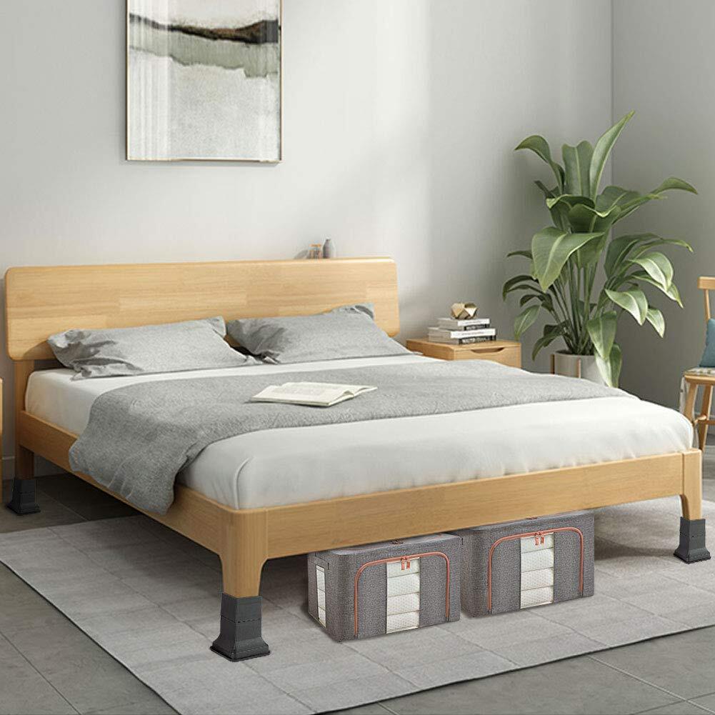 Uping テーブル・ベッドの高さ調節が簡単にできる ベッドの高さをあげる足 ABS 正方形 4個セット 高さを上げる 高さ調節脚 こたつ 継足し_画像5