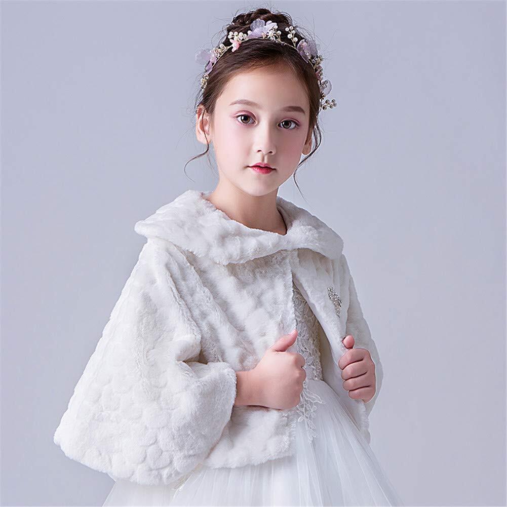 [ beautiful . shop ] Kids fur shawl bolero girl presentation wedding cape poncho .... brooch attaching thick formal musical performance . party 