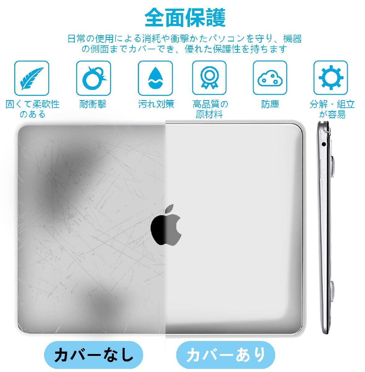 For MacBook Air 13.6インチケース M2/M3モデル対応 カバー A2681/A3113対応 ハードケース 全面保護 超薄型 軽量_画像5