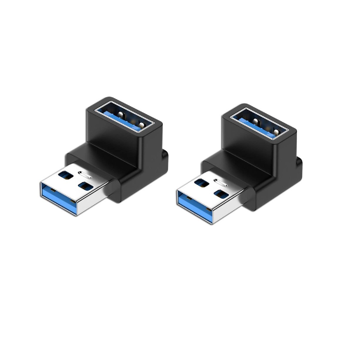 YFFSFDC USB 3.0 アダプタ L型 アダプタ 2個セット USB 直角変換 USB Type A L字型変換アダプタ 小型 軽量 タイプ_画像1