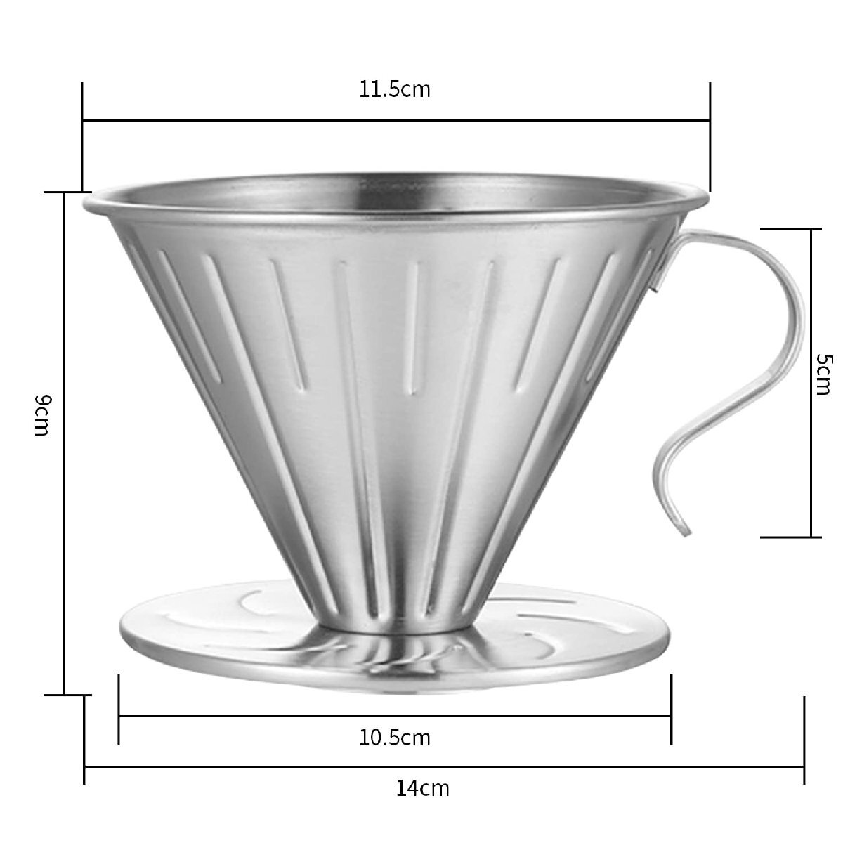 MERMOO YILAN (メルムー・イーラン)コーヒードリッパー ステンレス製 ウェーブシリーズ 1~4杯用 コーヒー ドリップ 食洗機対応 シル_画像3